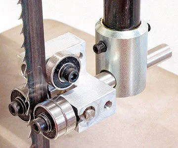 Band saw blade guide blocks and bearings