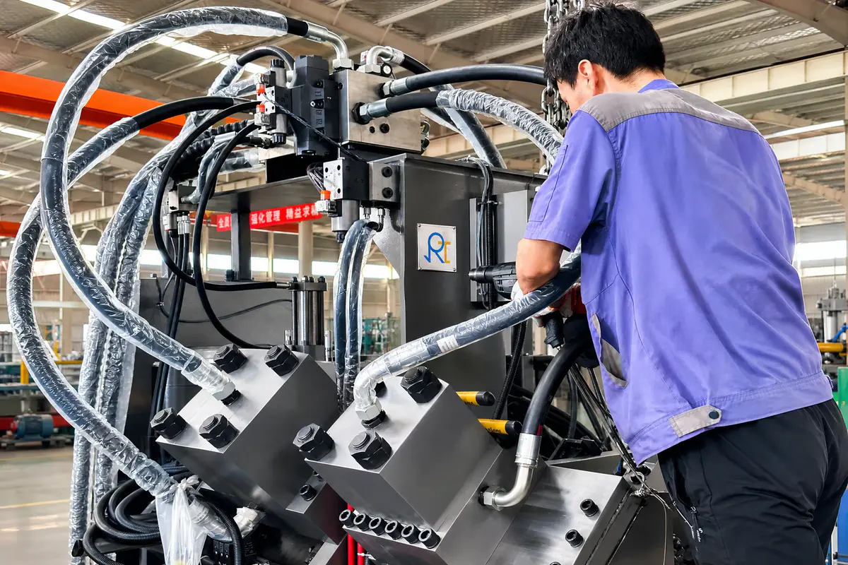 Factory assembly of angle line