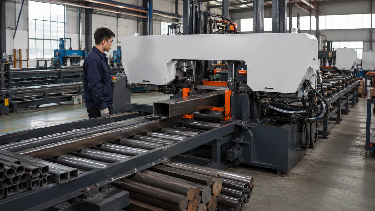 Band saw stable cutting and clamping