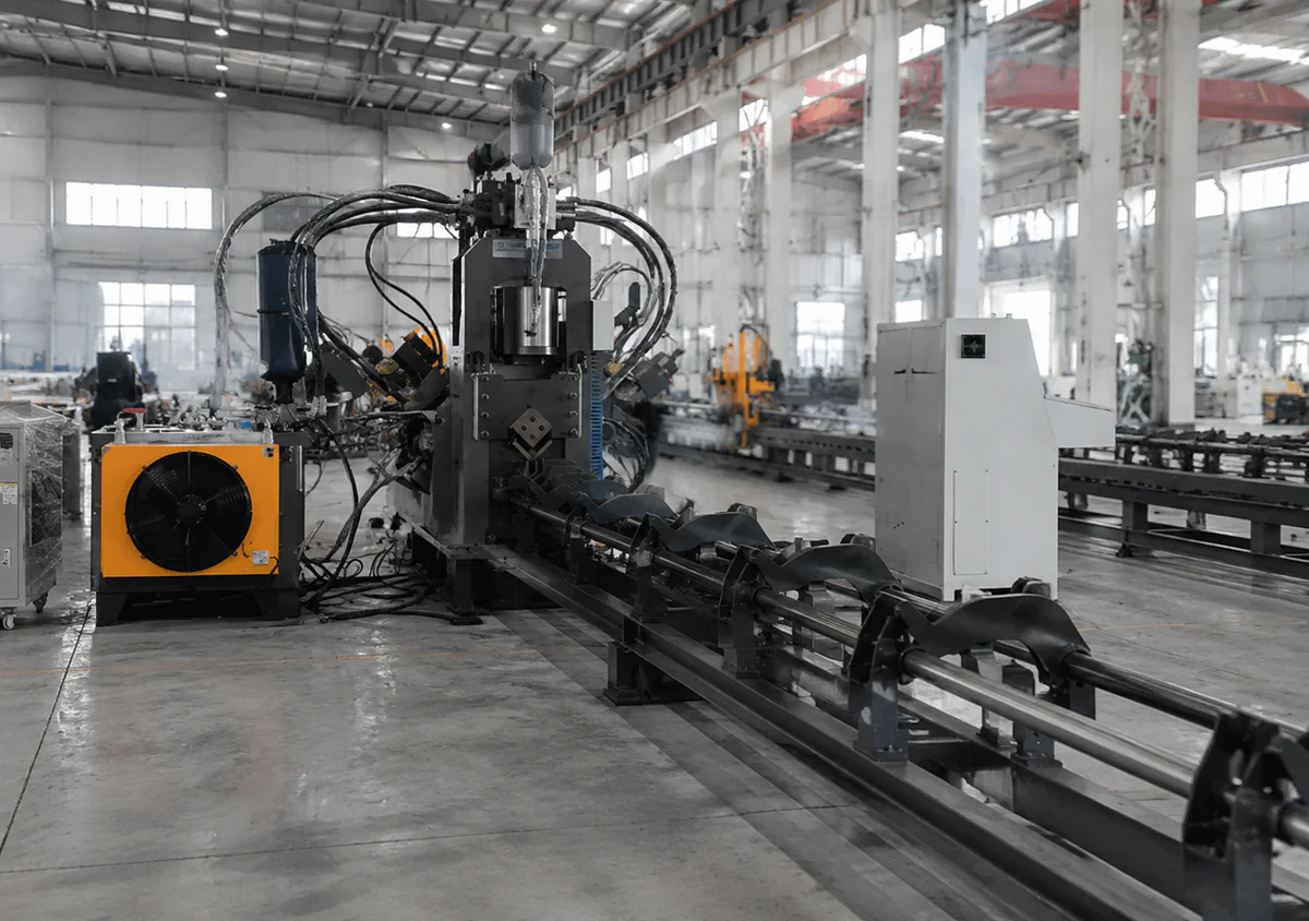 Structural frame design for stable continuous channel steel punching