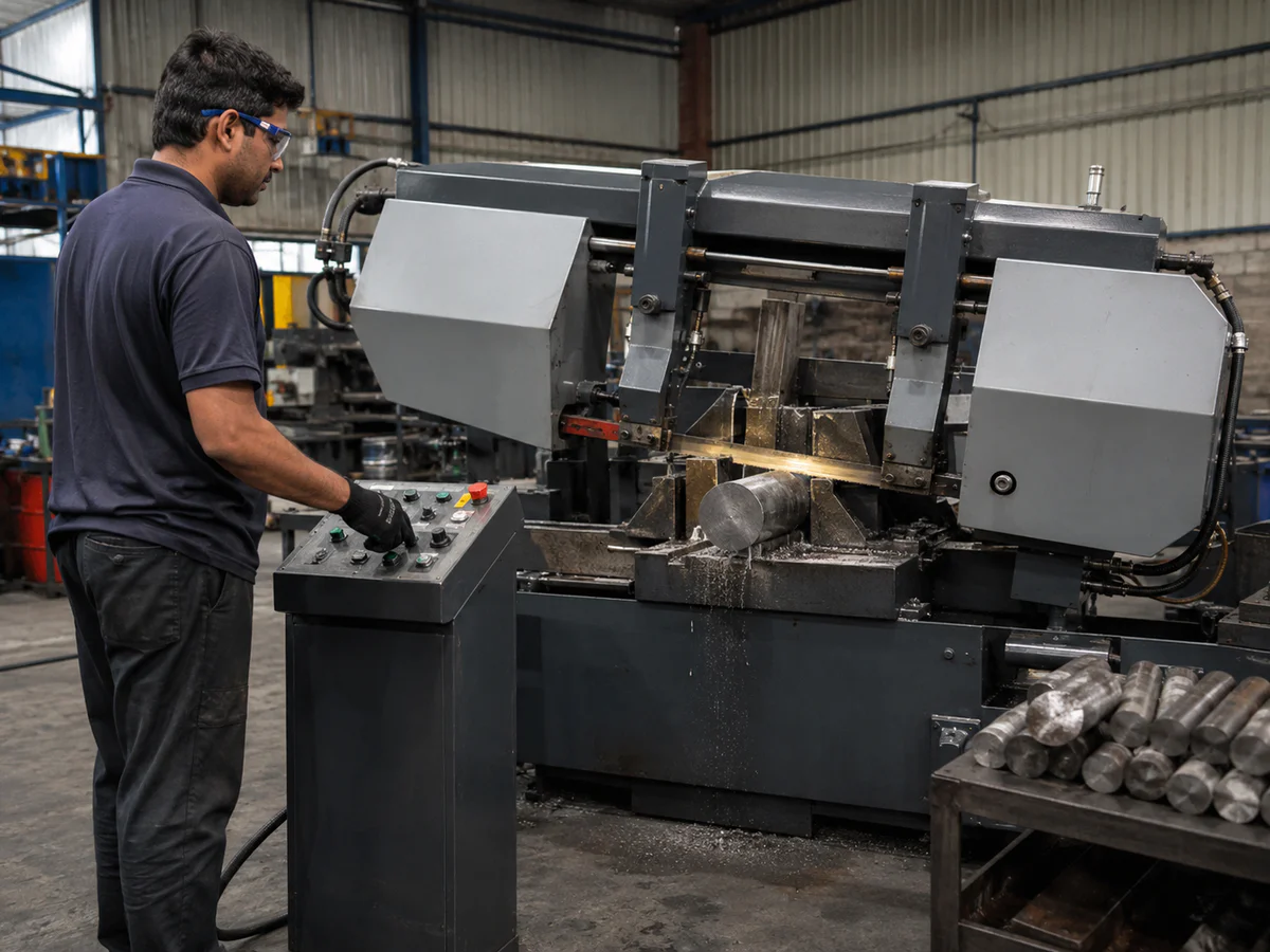Semi-automatic band saw machine