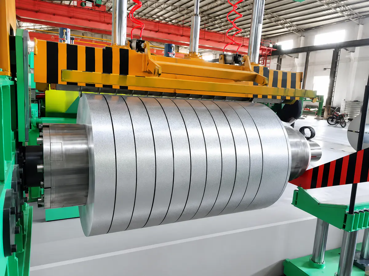 Galvanized steel coil slitting