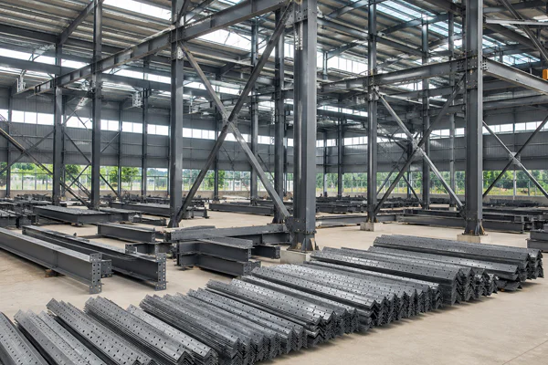Structural steel fabrication workshop