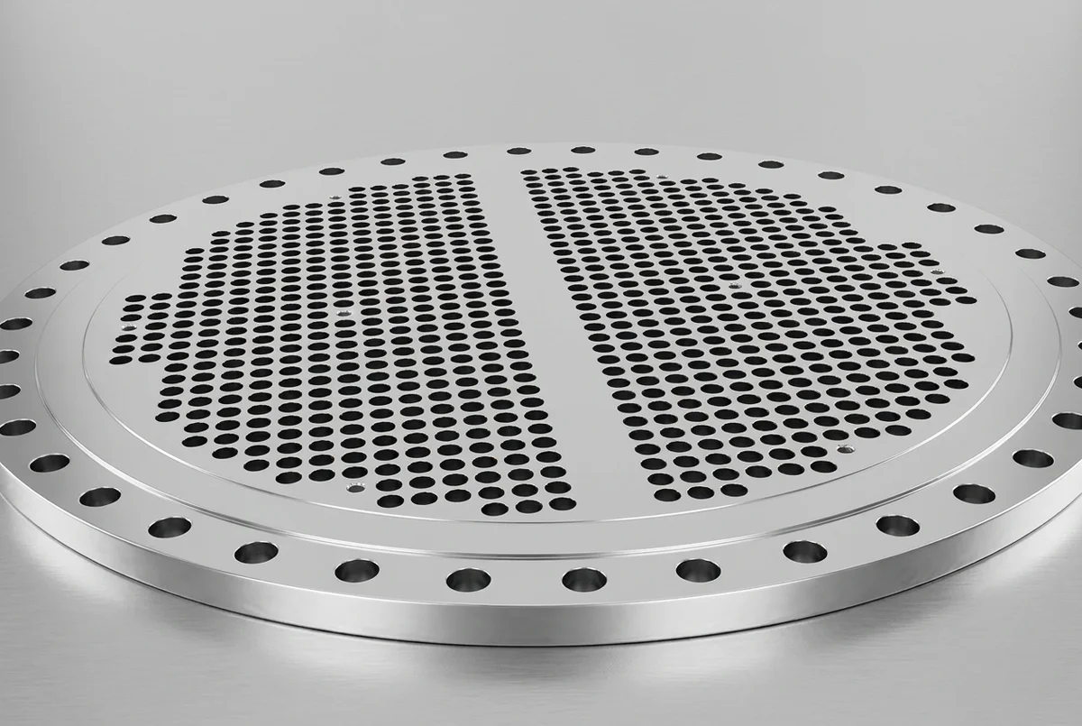 CNC drilling of tube sheets for heat exchangers