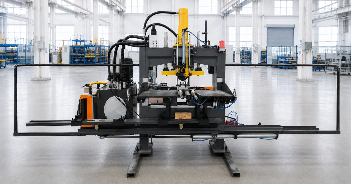 Automatic hoop clamp making machine in operation