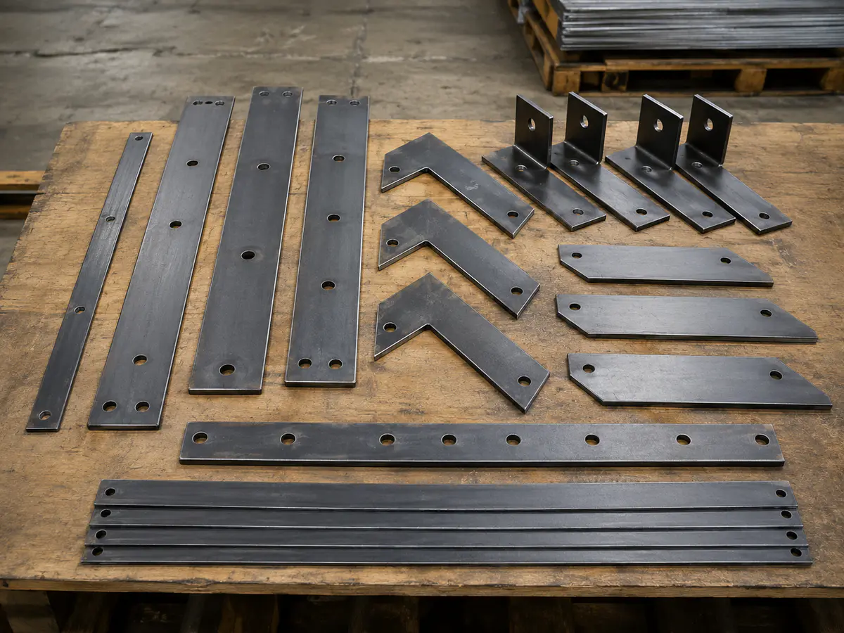 Flat steel bracing and reinforcement components