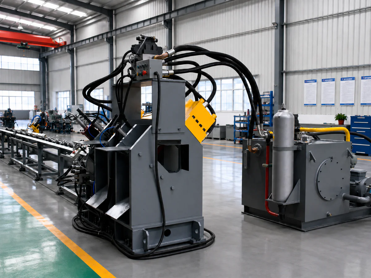 CNC flat steel punching line for transmission tower and steel structure production