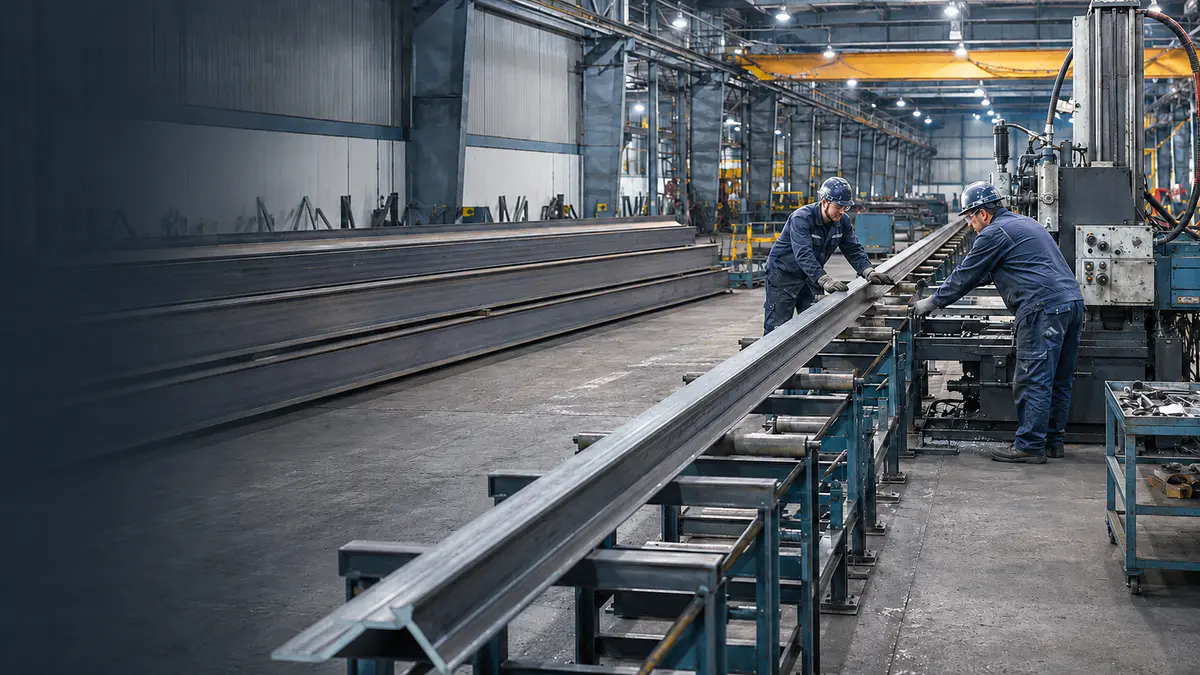 Repeated handling of long angle steel workpieces