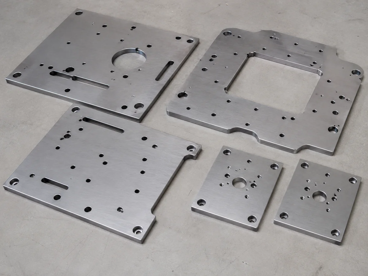 Equipment mounting plates and machinery plates