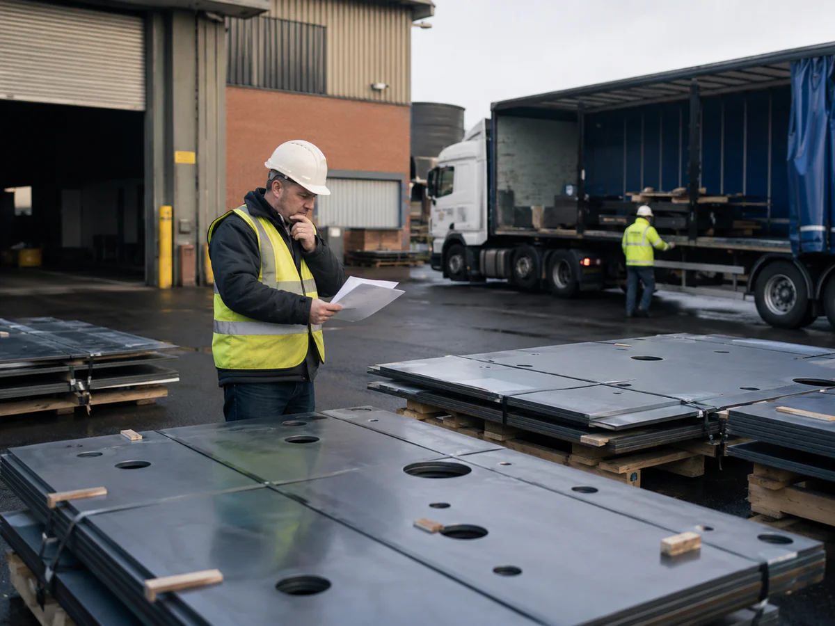 Plate work waiting at an outside supplier