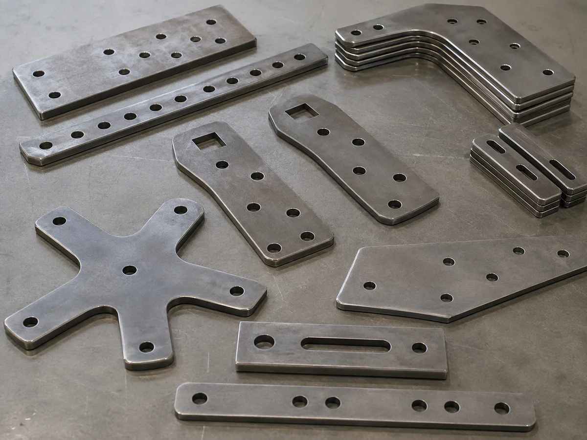 Flat steel power fitting components for transmission and distribution projects