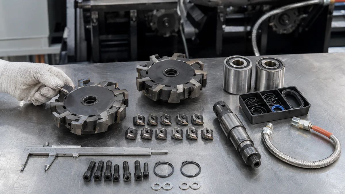 Spare cutters wear parts and routine inspection