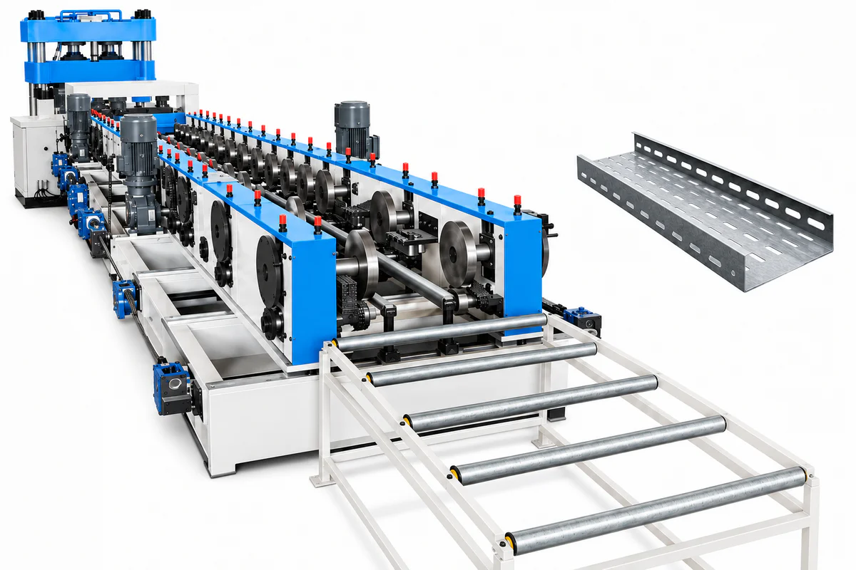 Cable tray and electrical profile roll forming line