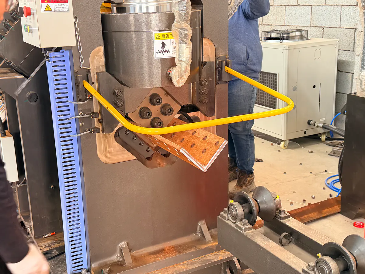 Factory testing of CNC angle line