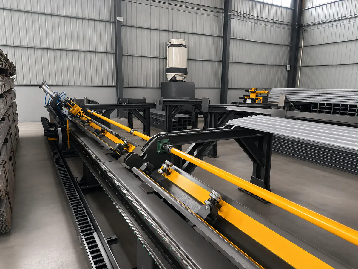 CNC feeding system for channel steel punching line