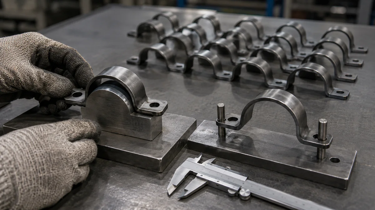 Dimensional consistency check on formed clamps