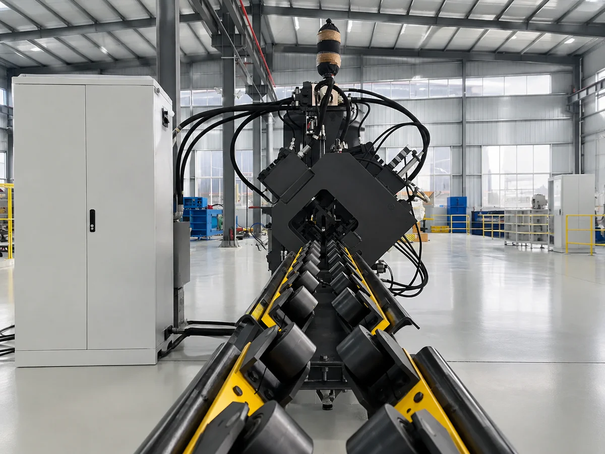 Flat steel feeding and positioning system