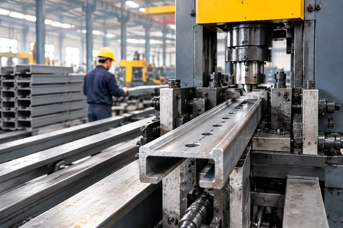 Channel steel positioning challenge in batch production