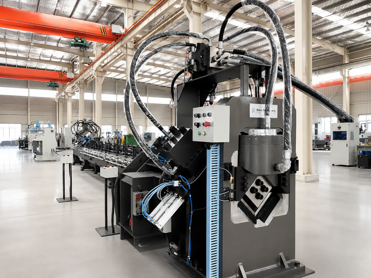 Channel steel punching line running continuously during a full production shift