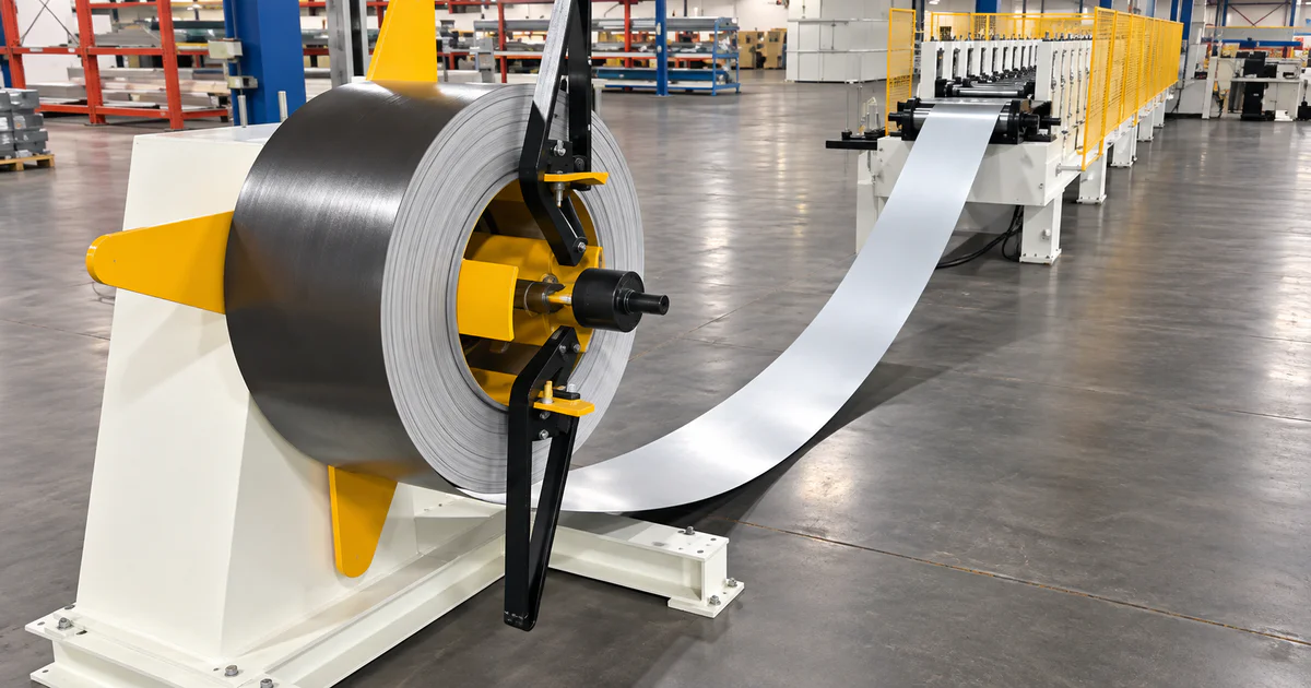 Coil feeding and decoiling system