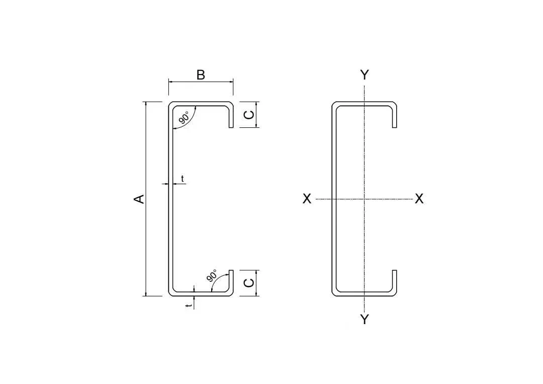 Custom roll formed steel profile cross-sections