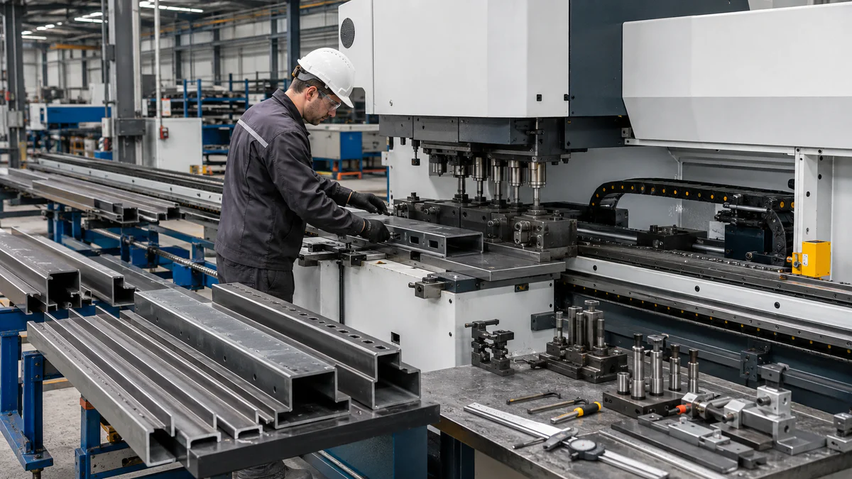 Changeover between different channel steel sizes