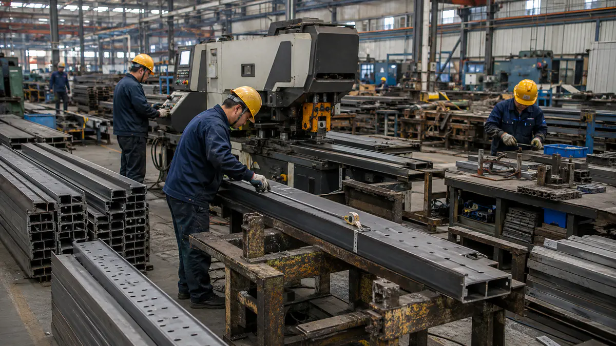 Manual steps in channel steel punching workflow